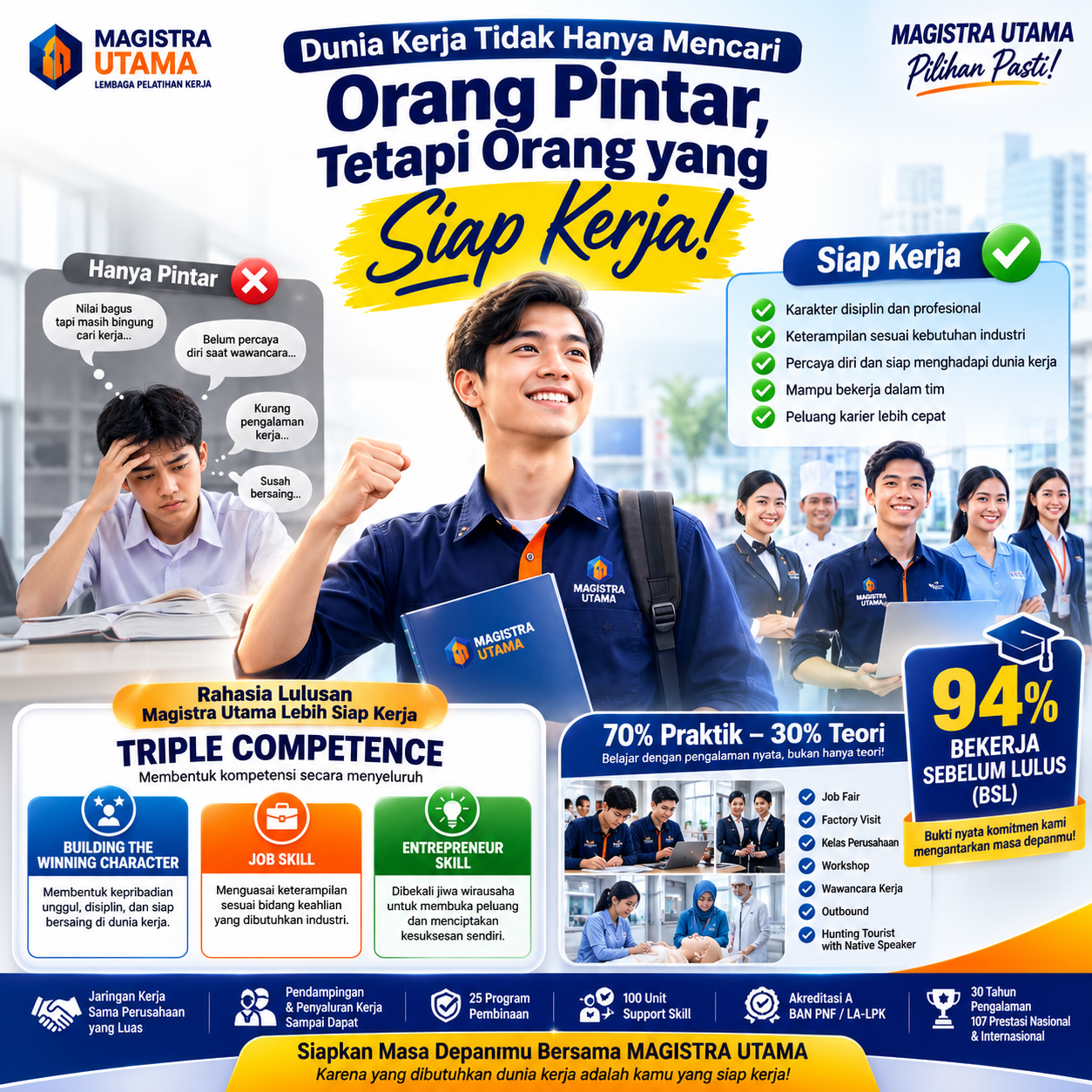 Dunia Kerja Tidak Hanya Mencari Orang Pintar, Tetapi Orang yang Siap Kerja